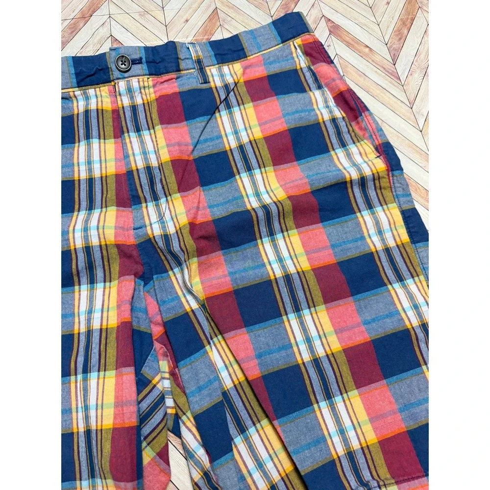 Banana Republic Mens‎ Plaid Madras Shorts Size 38 Blue Red Yellow Preppy Golf